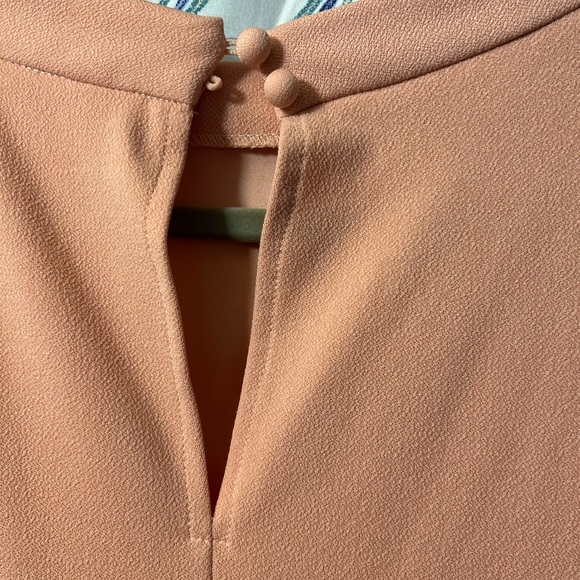 Eloquii Soft Coral Long Sleeve Dress with Ruching, Long Bell Sleeves EUC - Picture 7 of 8